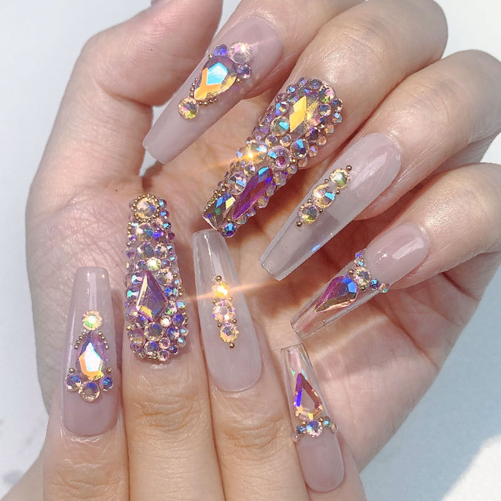 Rhinestones Small for Nails Paper Bead Roller Nail Sticker Rose Nail Stickers Rhinestones for Makeup for Eyes Short Acrylic Nails Rhinestone on Nails Cow Print Nail Stickers Pigment for