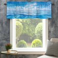 thumbnail image 4 of Summer Ocean Valances for Windows Seawater White Clouds Blue Sky Rod Pocket Curtain Valance Window Treatment Short Curtains for Kitchen Living Room, 60"x14", 4 of 9