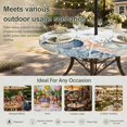 thumbnail image 6 of Round Outdoor Tablecloth with Umbrella Hole and Zipper, Navy Blue Coastal Tablecloth with Elastic Waterproof, Shell Starfish Coral Nautical Summer Beach Patio Table Covers for 31" - 35" Pool Tables, 6 of 9