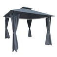 thumbnail image 5 of Hassch 10x10Ft Outdoor Patio Garden Gazebo Tent Outdoor Canopy With Curtains, Dark Gray, 5 of 10
