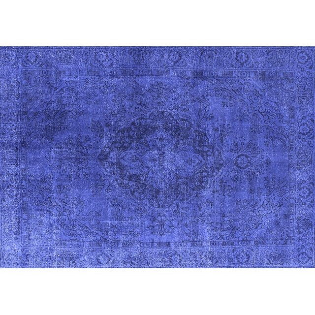 Ahgly Company Machine Washable Indoor Rectangle Persian Blue Bohemian Area Rugs, 8' x 12'