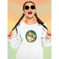 thumbnail image 2 of A Curious Cat Sweatshirt Women -Kayomi Harai Designs, Female 4X-Large, 2 of 4
