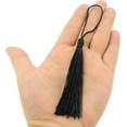 thumbnail image 5 of 100Pcs Handmade Keychain Tassels,Soft Silky Small Tassel with Floss Cord Loops,Mini Craft Tassel,for DIY Projects Bookmarks Jewelry Making Black 5Inch, 5 of 6