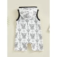 thumbnail image 4 of Bagilaanoe Newborn Baby Boys Summer Jumpsuit Print Sleeveless Hooded Bodysuit 3M 6M 12M 18M Infant Casual One Piece Romper, 4 of 8