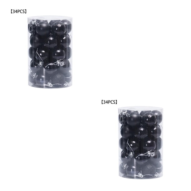 Monstrate 34 Uds 4cm bolas de Navidad mixtas adornos de árbol de Navidad fiesta decoración del hogar 2020 negro 2Conjunto