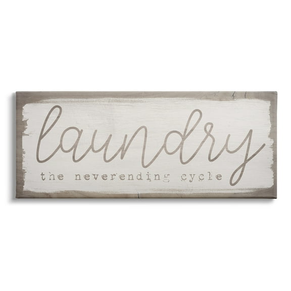 Stupell Industries Laundry the Never-ending Cycle Phrase Funny Cleaning Humor, 48 x 20,Design by Daphne Polselli