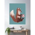 thumbnail image 2 of Tea Party Fox Poster Wall Art, Modern Wall Decor For Living Room Bedroom, 8x12 UNFRAMED, 2 of 3