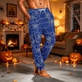thumbnail image 4 of Halloween Pajama Pants Men Fun Pumpkin Ghost Print Design Comfy Sleepwear Mens Soft Long Sleep Lounge Halloween Sleep Pants, 4 of 5
