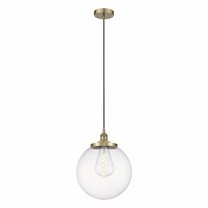 Innovations Lighting  Beacon - 1 Light 14" Cord Hung Mini Pendant Antique Brass/Clear