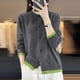 thumbnail image 3 of Cárdigan de cachemira para mujer, suéter de punto de lana a la moda para otoño e invierno, chaquetas sólidas, gruesas, cálidas, informales, prendas de punto sueltas, 3 of 5