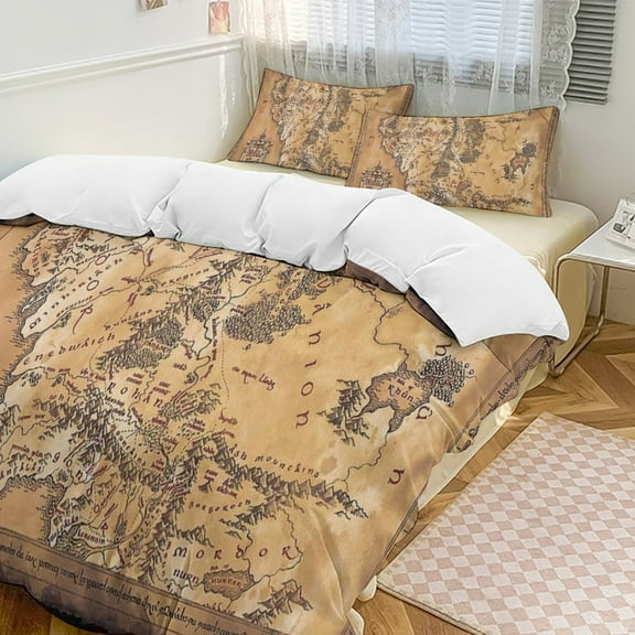 Lord of the Rings Duvet Covers Pillowcases 3 Piece Set 86"x70",Bedding Ensembles The Hobbit All-Season Family Bedrooms Decor