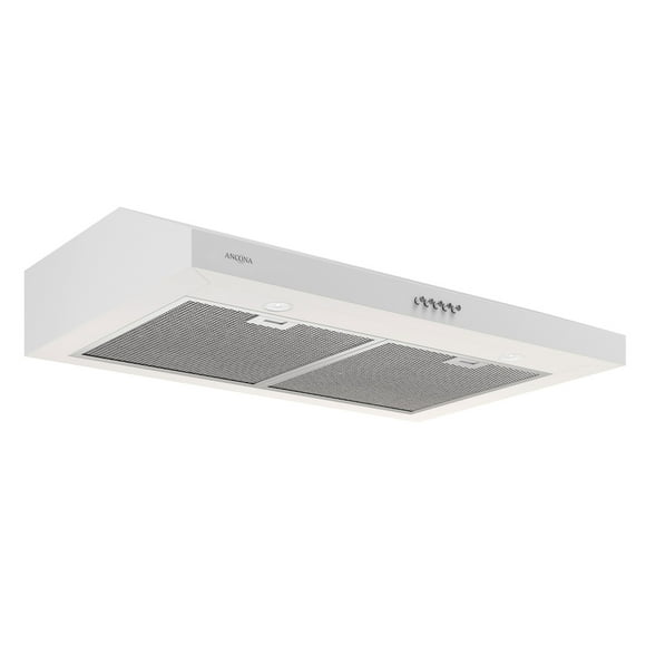 Ancona 30 in Slim SDRW Non-vented Under Cabinet Range Hood in White