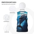 thumbnail image 3 of Naloa Ice Blue Ocean Cute Dolphin Basketball Jersey Reversible Men's Mesh Athletic Sports Shirts Training Practice S-4XLX-Large, 3 of 6