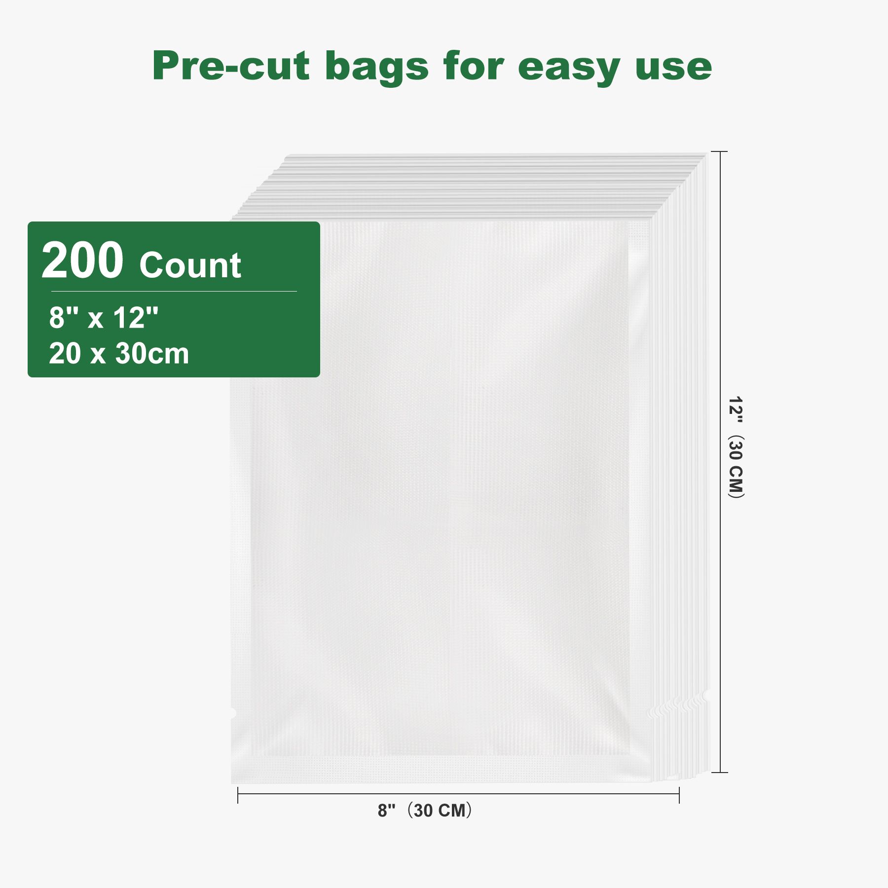 Bonsenkitchen Vacuum Seal Bags, 8" x 12", 200-Count photo 4