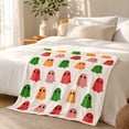 thumbnail image 6 of Sktrjpolfis Colorful Ghosts Halloween Throw Blanket Soft Flannel Bed Couch Cover for Sofa Bedroom Home Decor, 6 of 6