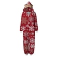 thumbnail image 2 of Fgnfyis Family Matching Christmas Pajamas Red Snowflake Print Zipper Hooded Long Sleeve Soft Cozy 2 Piece Pajamas Set Tops Pants Sleepwear, 2 of 6