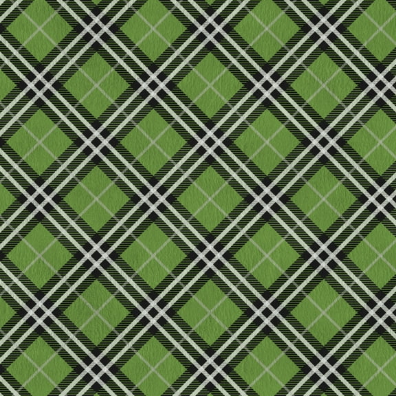 David Textiles 60" x 1.5 yard Brushed Fleece Woodland Check Fabric Precut, Green