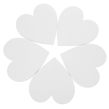 5 Pcs Heart Shape Cotton Drawing Board Thicken Art Painting Board Artist Paper Board Oil Paint Canvas Sketchpad (White)