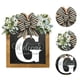 thumbnail image 2 of Señal De Bienvenida De Guirnalda Placa decorativa para puerta con 26 letras, adornos de madera para jardín, señal de bienvenida para puerta (G), 2 of 6