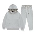 thumbnail image 2 of GiLiling Girls Boys Fleece Lined 2 Piece Sweatsuit Zip Up Hoodie and Jogger Sweatpants Casual Winter Wear (Light Ashy, 3-4 Years), 2 of 4
