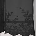 thumbnail image 5 of HOMEIORA 1pc Indoor Floral Vintage Semi-Sheer Lace Voile Kitchen Window Valance Curtains, Semi Sheer Lace Cafe Short Curtains, 51" x 16", Black, 5 of 6