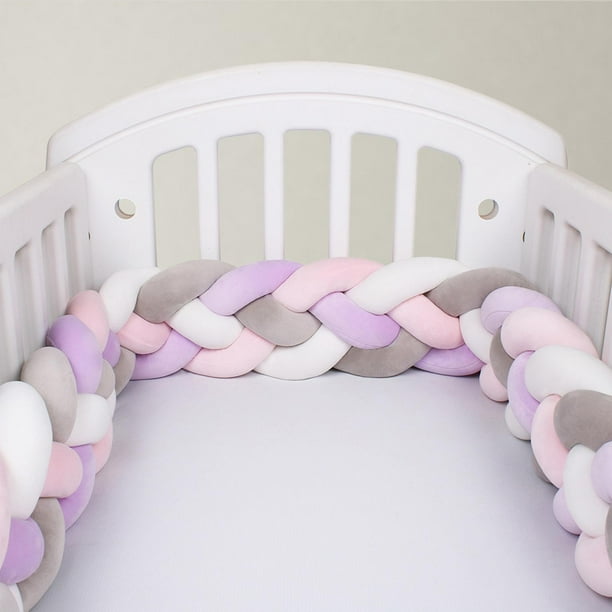 Grey cot bed bumper hot sale