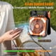 thumbnail image 3 of Solar and Battery Powered Camping Fan, Rechargeable Portable Desk Fan with LED Light & Timing Function, Power Bank for Home Office Car Outdoor, 3 of 5