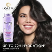 (6 pack) L'Oreal Paris Elvive Hyaluron Plump Hydrating Shampoo, 72H Intense Moisture, Squeeze, 13.5 fl oz