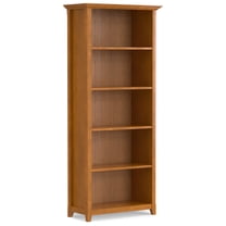 Amherst 30 inch Wide Solid Wood Transitional 5 Shelf Bookcase in Light Golden Brown