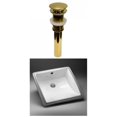 thumbnail image 1 of American Imaginations 17-in. W CUPC Square Bathroom Undermount Sink Set In White - Gold Hardware - Overflow Drain Incl. AI-31834, 1 of 9