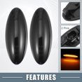 thumbnail image 3 of Unique Bargains Pair LED Side Marker Light 81730-02 Front Turn Signal Lights for Toyota Yaris Black Lens Amber LED Light, 3 of 6