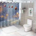 thumbnail image 7 of Autua Snow-Covered Street and Street Light Bathroom Décor Set with Hooks 100% Polyester Chic Modern Shower Curtain 69"x72, 7 of 7
