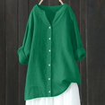 thumbnail image 2 of True To Size Breathable Long Sleeve Work Shirt, Blusas Casuales De Mujer Bonitas Short Blouses for Women Button Down Shirts Cotton Up Shirt Boho Spring Tops ​Cotton 100 Green M, 2 of 6