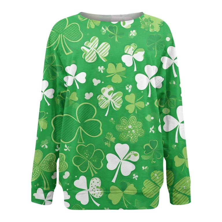 DENGDENG St.Patrick's Day Womens Sweatshirts Clearance Sale Long