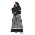 thumbnail image 3 of Girls Muslim Abaya Dress Long Sleeve Floral Prayer Dress with Hijab Long Sleeve Kaftan Dress Size 0-10 Years, 3 of 8