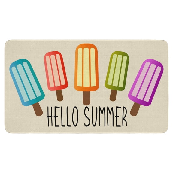 Welcome Summer Popsicle Doormat,Non Slip Durable Welcome Mat Decorations Floor Door Mats for Indoor Outdoor Bathroom