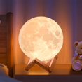 thumbnail image 5 of Moon Lamp 128 Colors Moon Night Light LED 3D Printed Moon Lamp 5.9 Inch Table Lamp with Stand and Remote Control USB Plug, 5 of 9