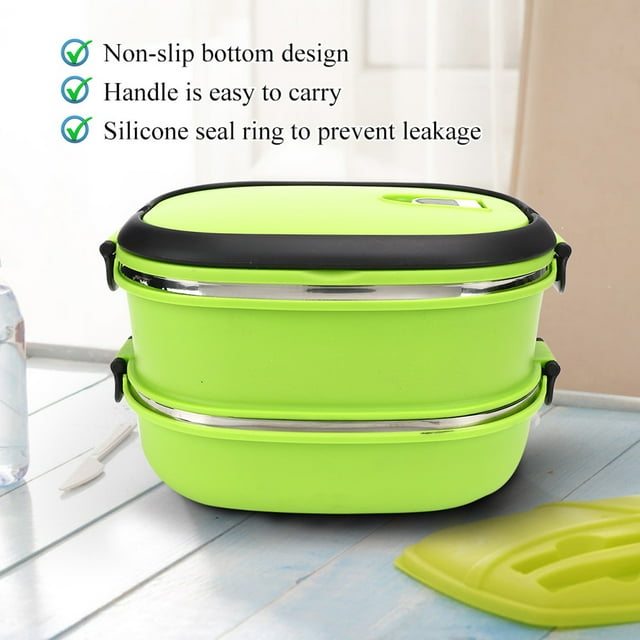 Insulated Lunch Box, Portable Insulation Thermo Thermal Stainless Steel Lunch Box Food Container for Outdoor Picnic
