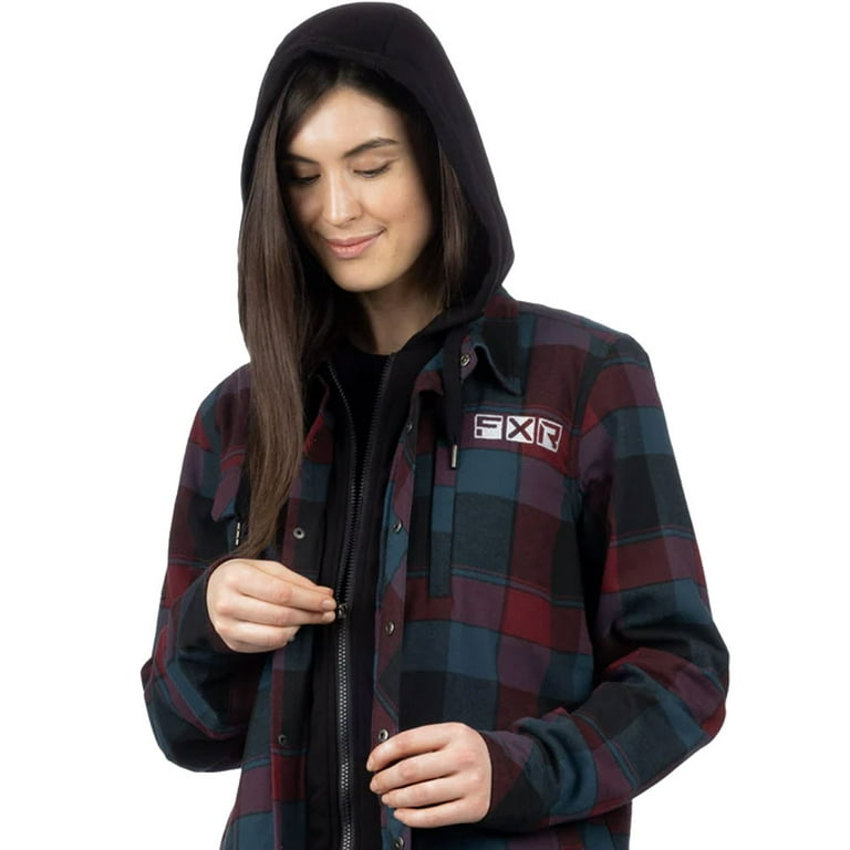 FXR Mens Timber Insulated Flannel Jacket Snap Front Fleece Dark