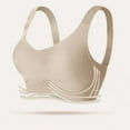 thumbnail image 2 of Elainilye Fashion Women Bra Embroidered Glossy Comfortable Breathable Bra Underwear Wirefree Gathering Bra Everyday,Beige, 2 of 9