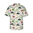 thumbnail image 3 of Goofa Dinosaur Hawaiian Shirt for Men, Unisex Summer Beach Casual Short Sleeve Button Down Shirts,Aloha Tropical Floral print shirt-X-Large, 3 of 9