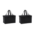 thumbnail image 1 of Sonducket Bolsa de aislamiento no tejida, caja plegable con estilo reflectante para mantener el calor, contenedor de almuerzo para actividades al Negro Groß 2Conjunto, 1 of 6
