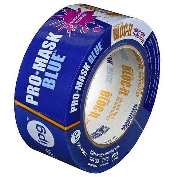 32-Pack of 1.88” x 60 yds Intertape 9533 ProMask Blue Premium Masking Tape with Bloc-It