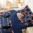 thumbnail image 4 of Castle Fairy Eat Sleep Football Full Size Bedding Sets 7 Pieces, Rugby Court Full Size Bed in a Bag, Navy Brown,Navy Blue Reversible, 4 of 7