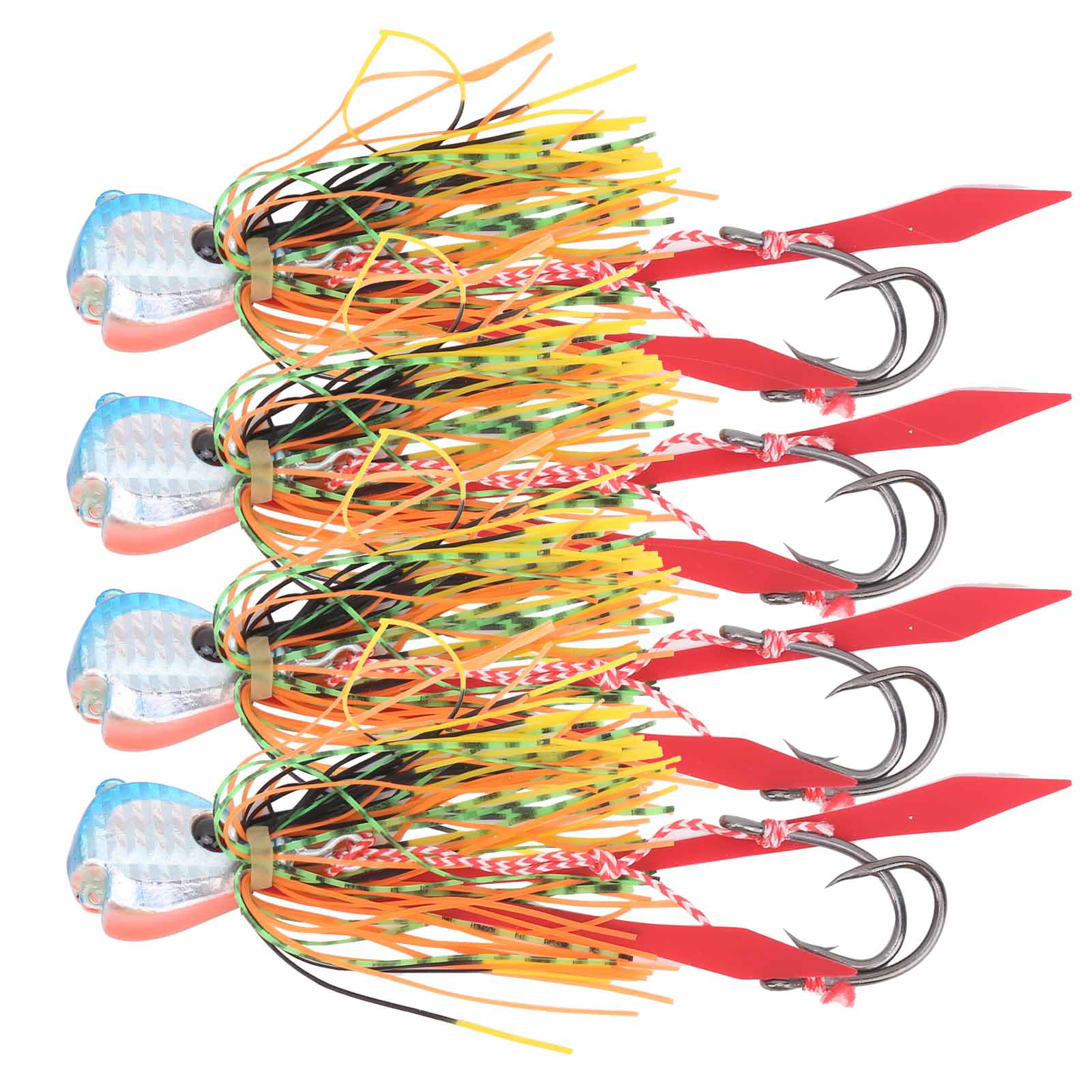 Details about   4Pcs 65g Durable Fishing Artificial Baits Silicone Skirts Lures Accessory w/Hook 