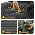 thumbnail image 5 of Techmilly 53" Oversized Chaise Lounge Chair with 4 Striped Pillow, Velvet Full Size Chair Bed for Living Room, Bedroom, Dark Grey, 5 of 11