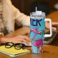 thumbnail image 6 of KLL Beach Flamingo Trio Print 40oz Stainless Steel Insulated Car Cup Coffee Mug with Spillproof Lid - Keep Your Drink Hot or Cold on the Go, 6 of 8