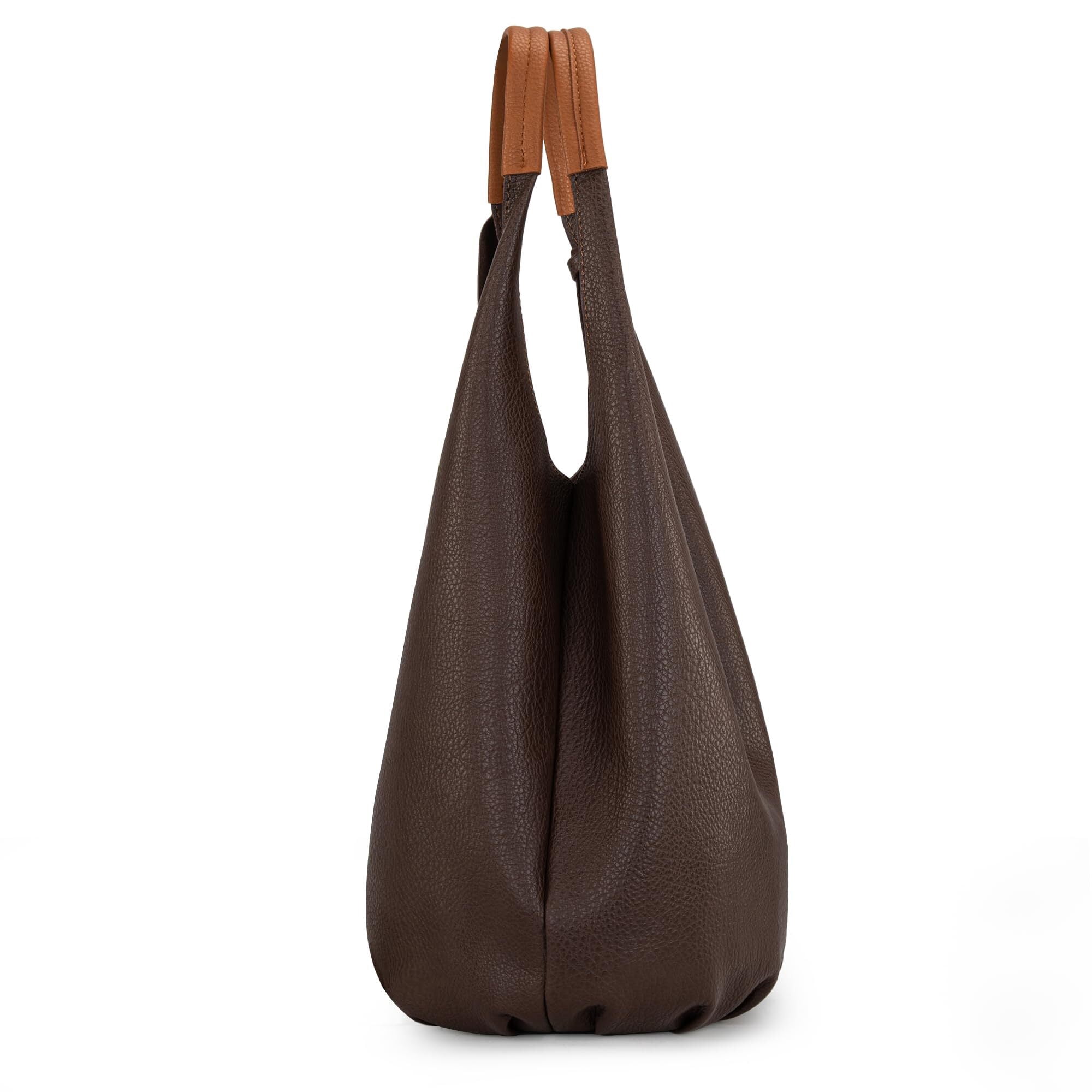 Montana West Slouchy Hobo Bags for Women 2PCS Tassels Handbags Shoulder Bag Set with Comestic Bag, Coffee