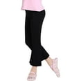 thumbnail image 2 of Xmarks Girl's Leggings High Waisted Flare Leggings Pants, Black Bell Bottoms for Girls, Full Length Jazz Dance Pants 3-14Y, 2 of 7