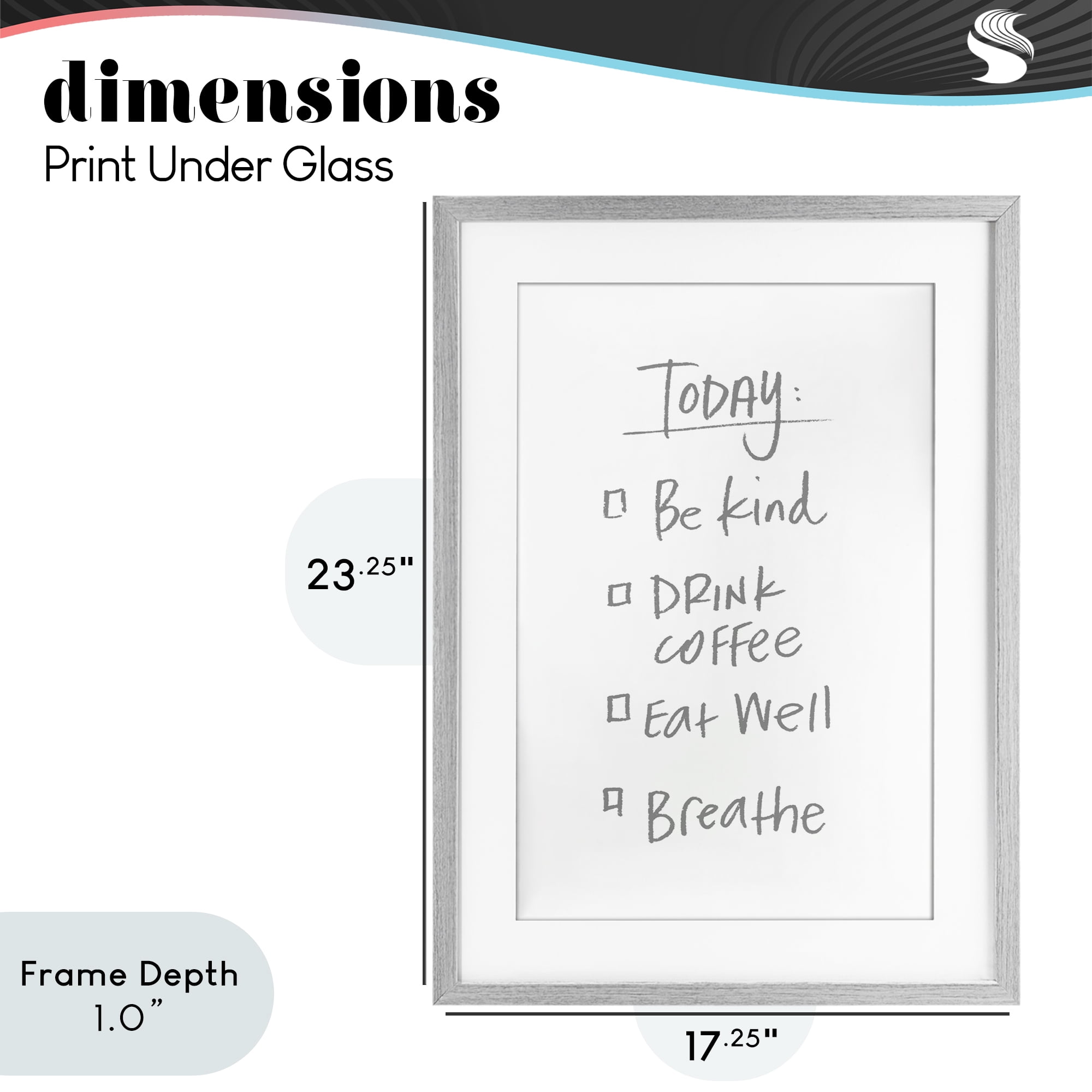 Stupell Industries Simple Today's Checklist Gray Framed Print Under Glass, design by SD Graphics Studio